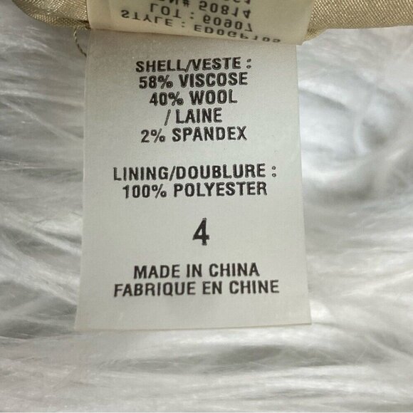 Elie Tahari Women's Tan Coastal Plaid One Button Designer Career Blazer 4/C34 - Picture 8 of 12